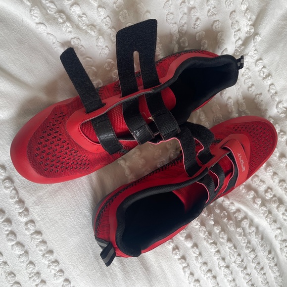 Red Cycling Shoes with Black Accents, size 48/14, worn twice, peloton pedals - Picture 9 of 10